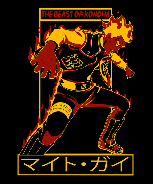 Might Guy, the "Beast of Konoha" from Naruto